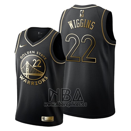 Camiseta Golden Edition Golden State Warriors Andrew Wiggins NO 22 2019-20 Negro